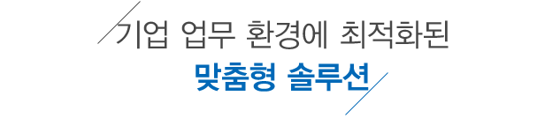 기업 업무 환경에 최적화된 맞춤형 솔루션